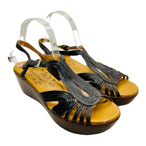 🍀 Bare Traps Derica Women’s Size 9 Black Strappy T-strap Platform Sandals